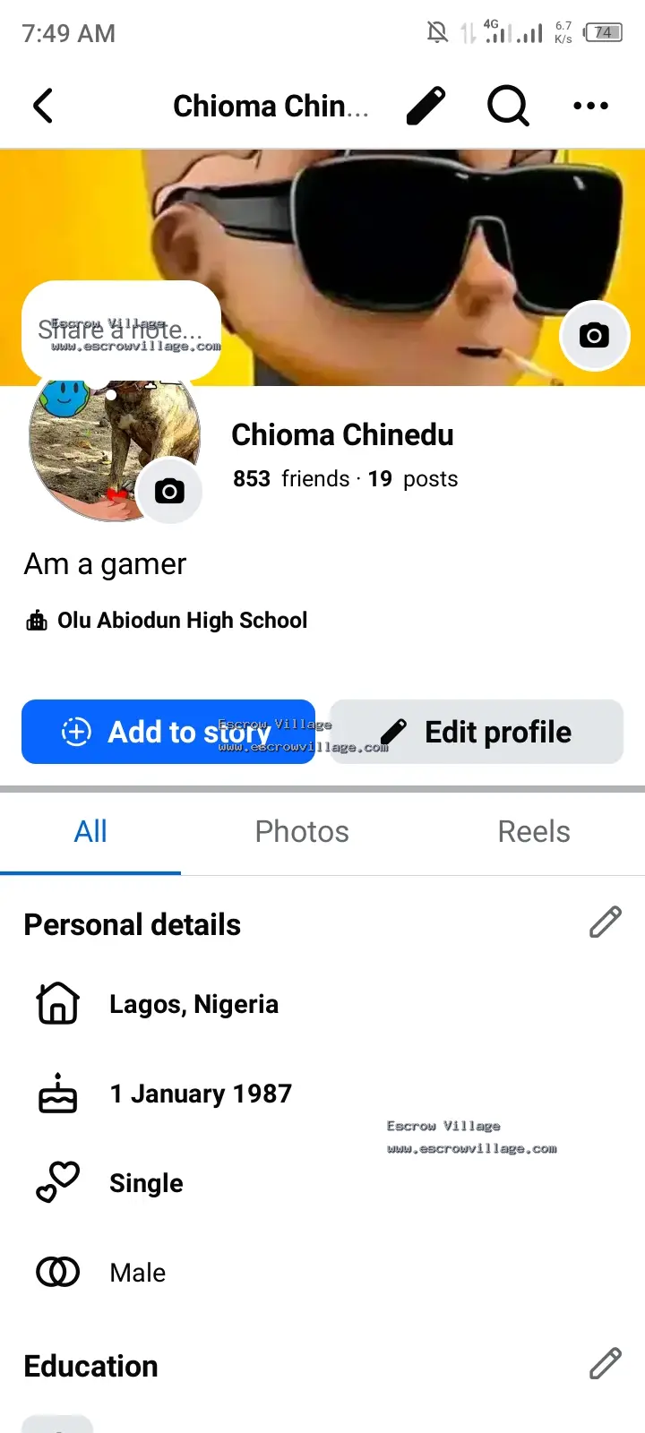 6 years Facebook account for sale