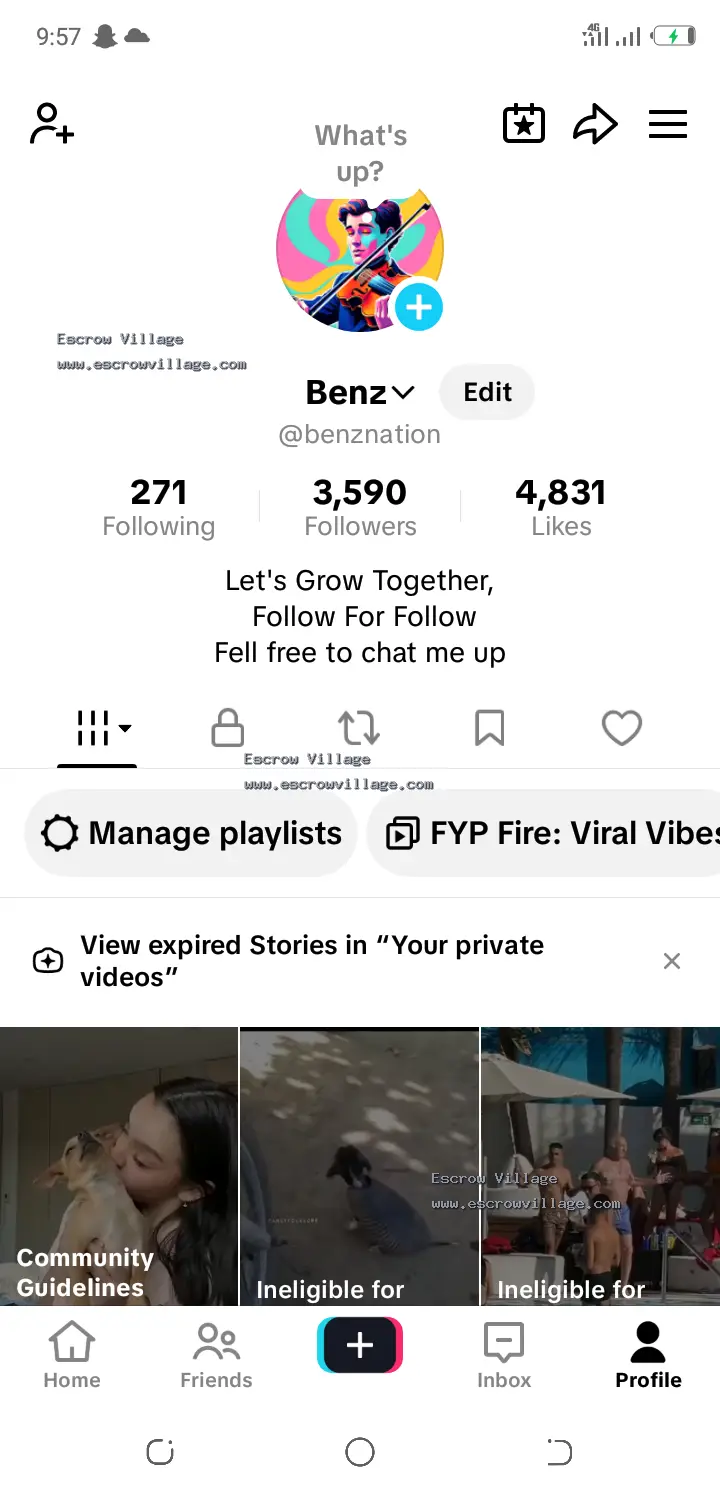 Uk tiktok account with 3500 followers