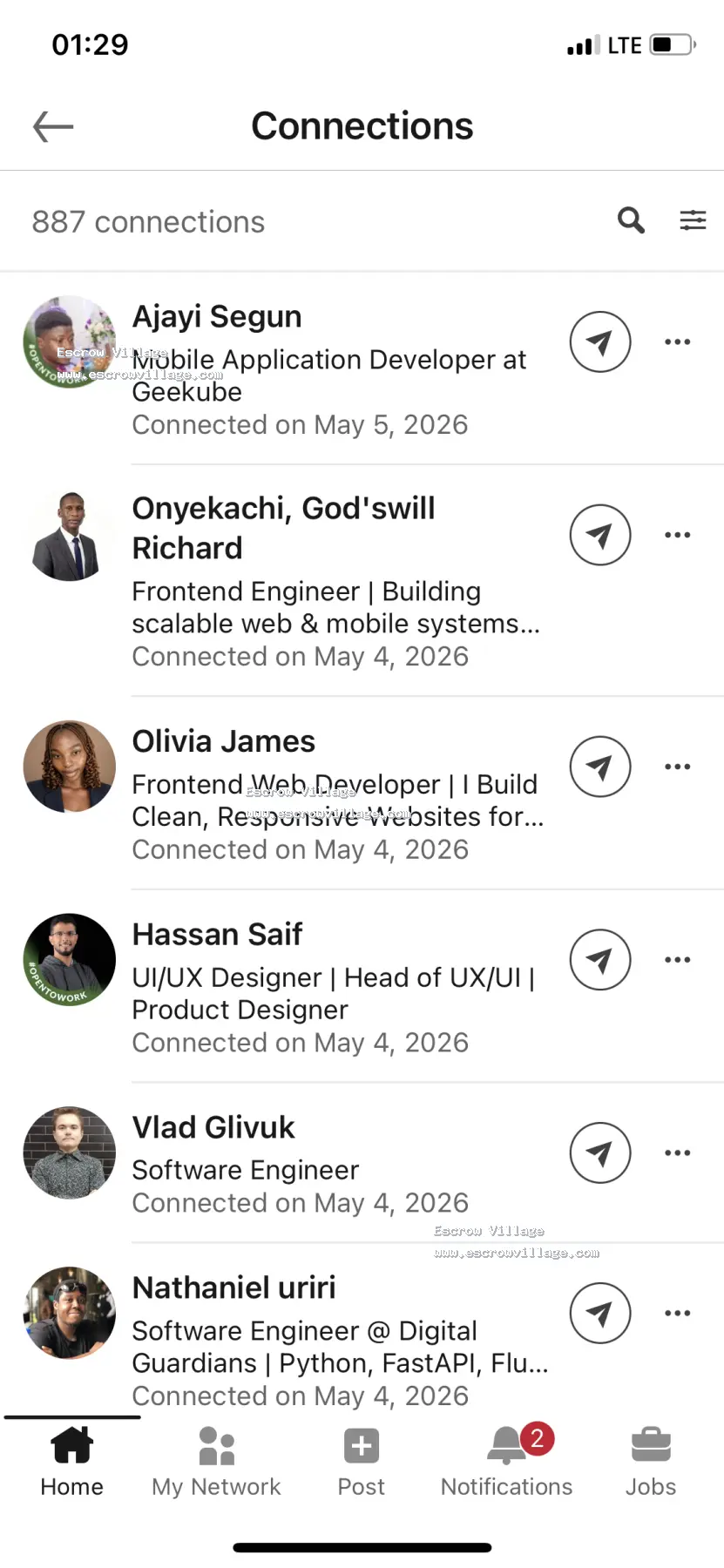 2 year LinkedIn account with 800followers
