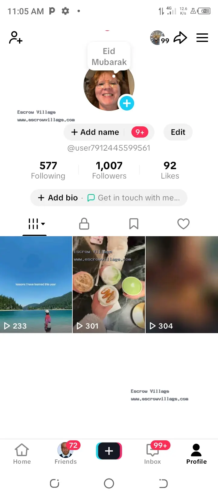 Foreign TikTok with 1k followers