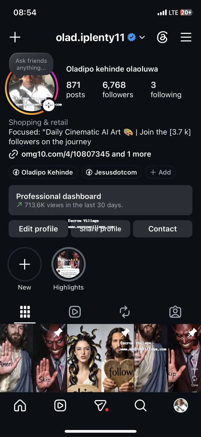 7k followers instagram account
