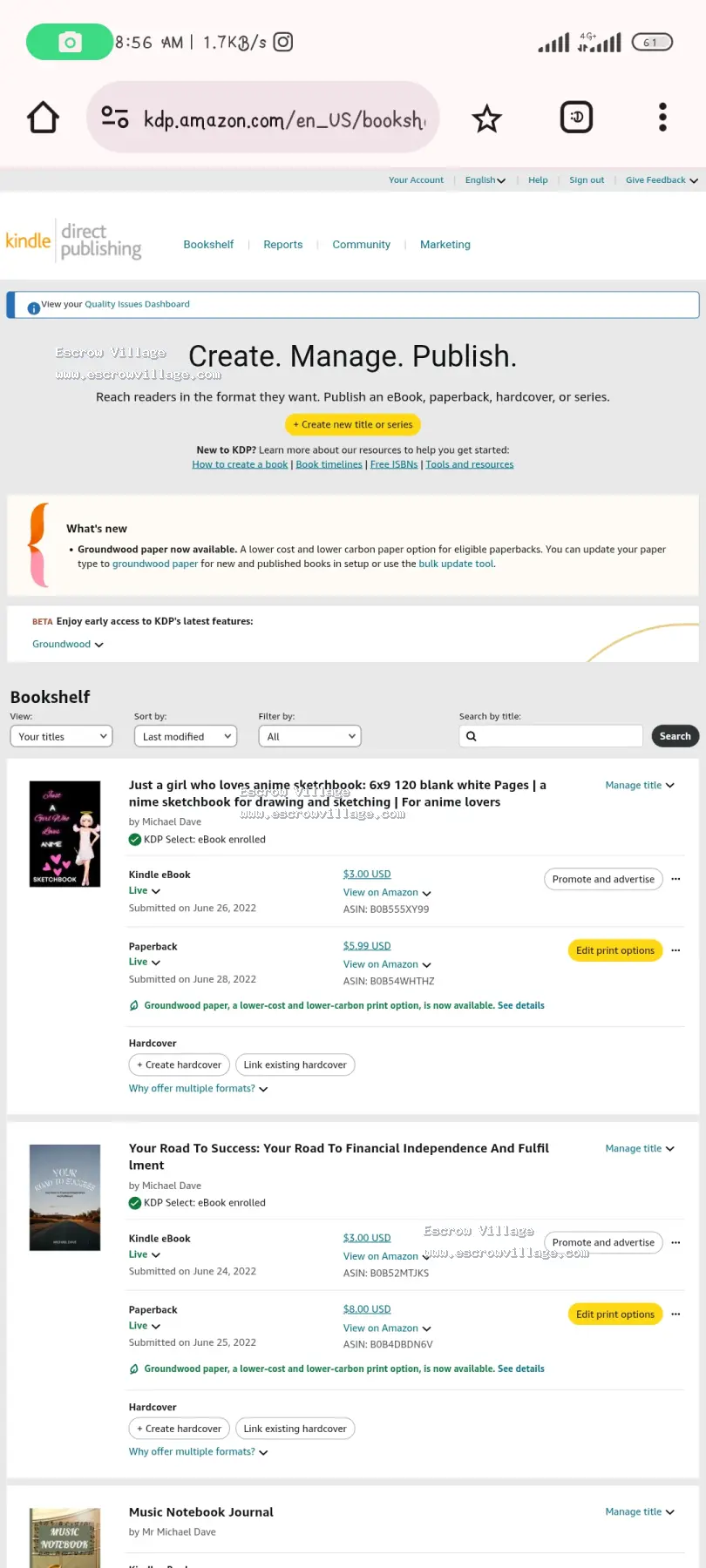 Amazon kdp account