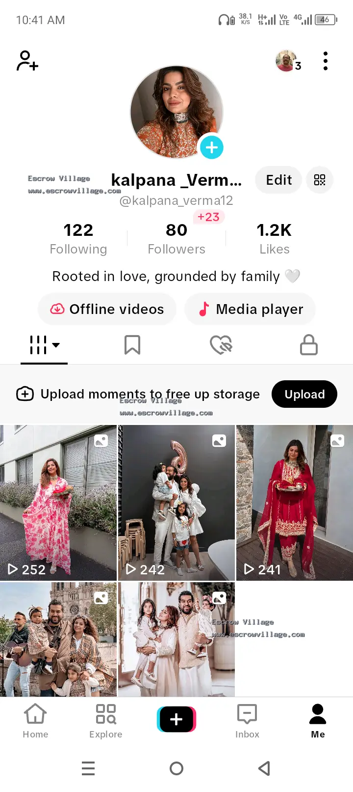 Tiktoks account 100-1k followers 1year+