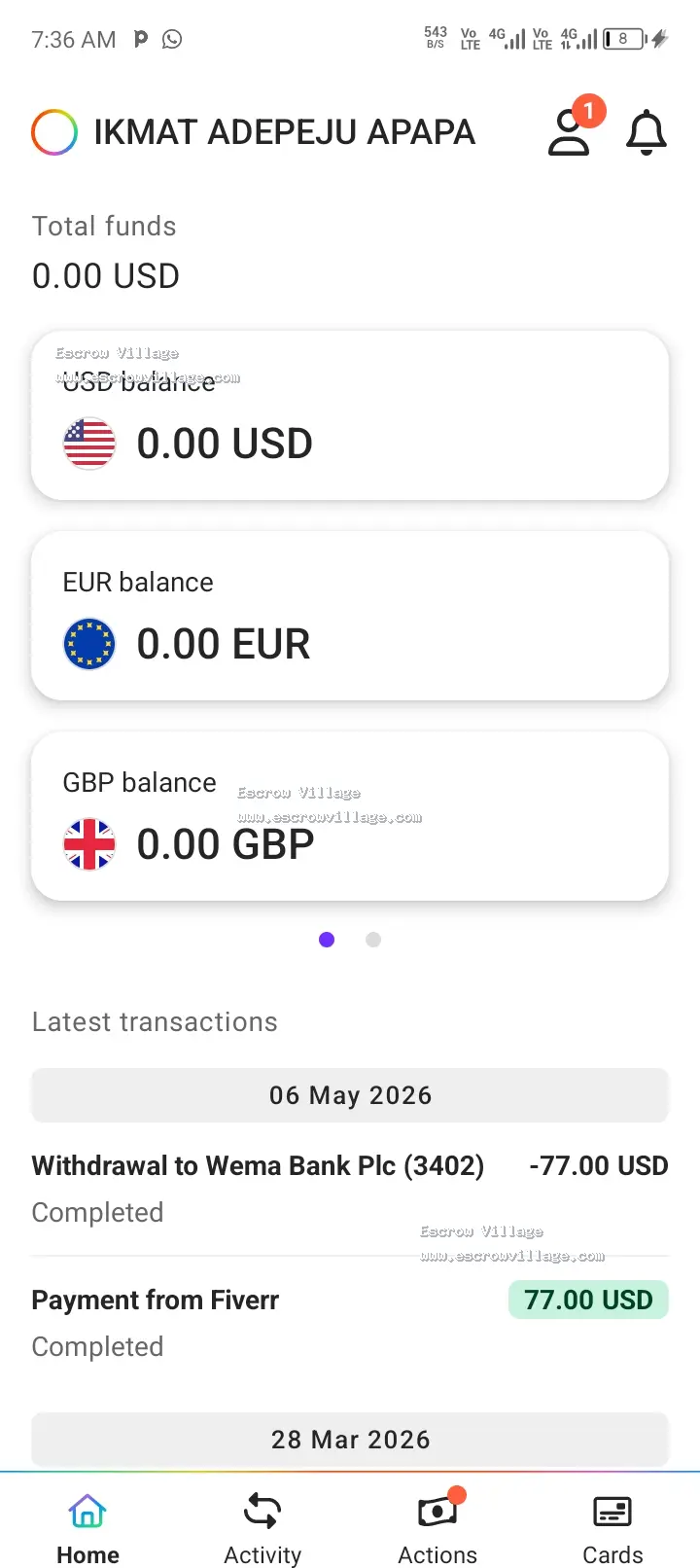 Payoneer account