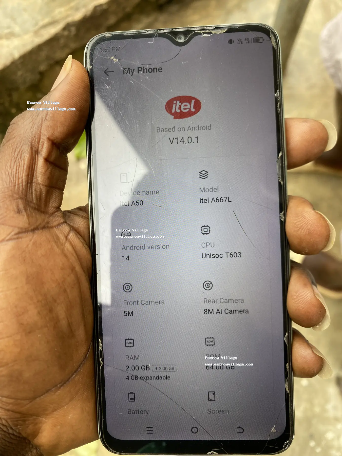 itel A50 4+64gb Fairly Used