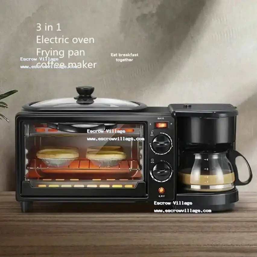3 in 1 Breakfast Maker for Toasting, Grill and Bak