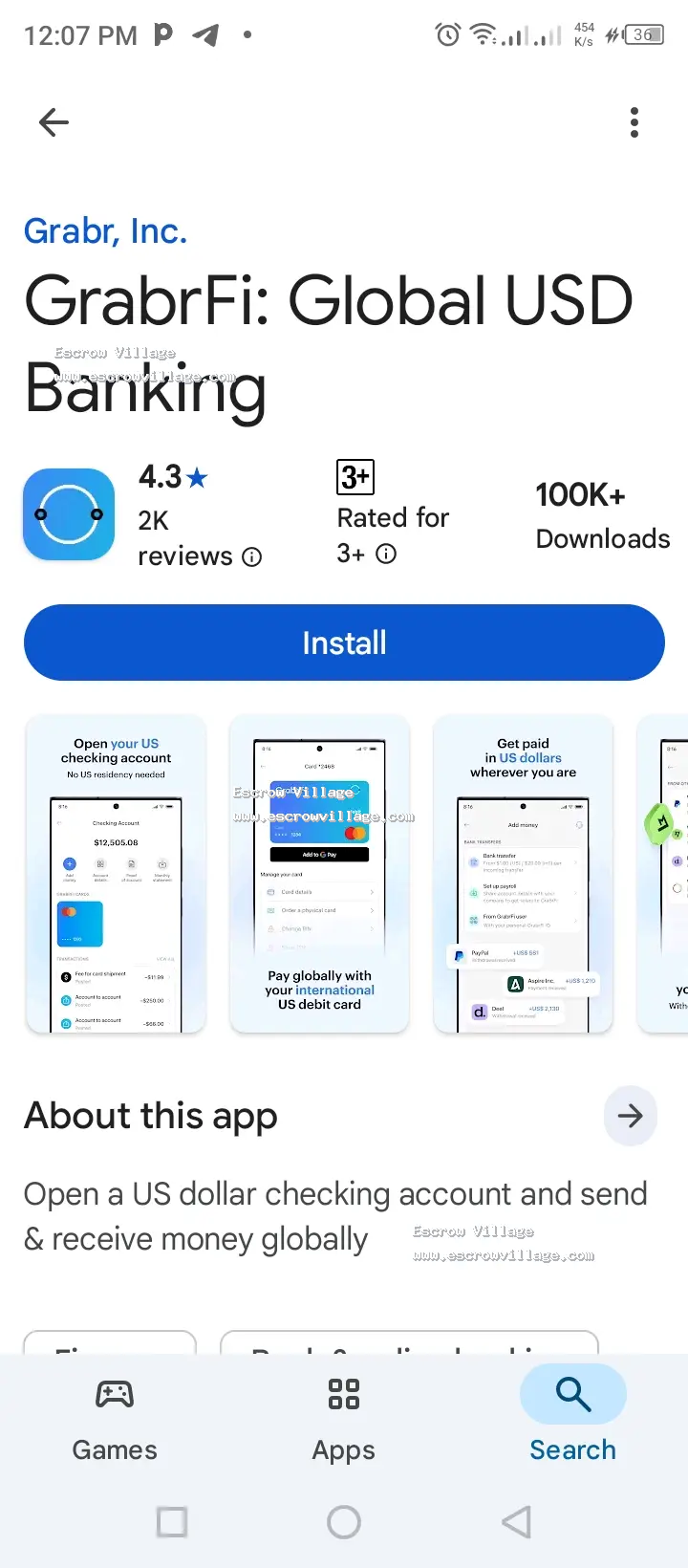GRABRFI ACCOUNT AVAILABLE