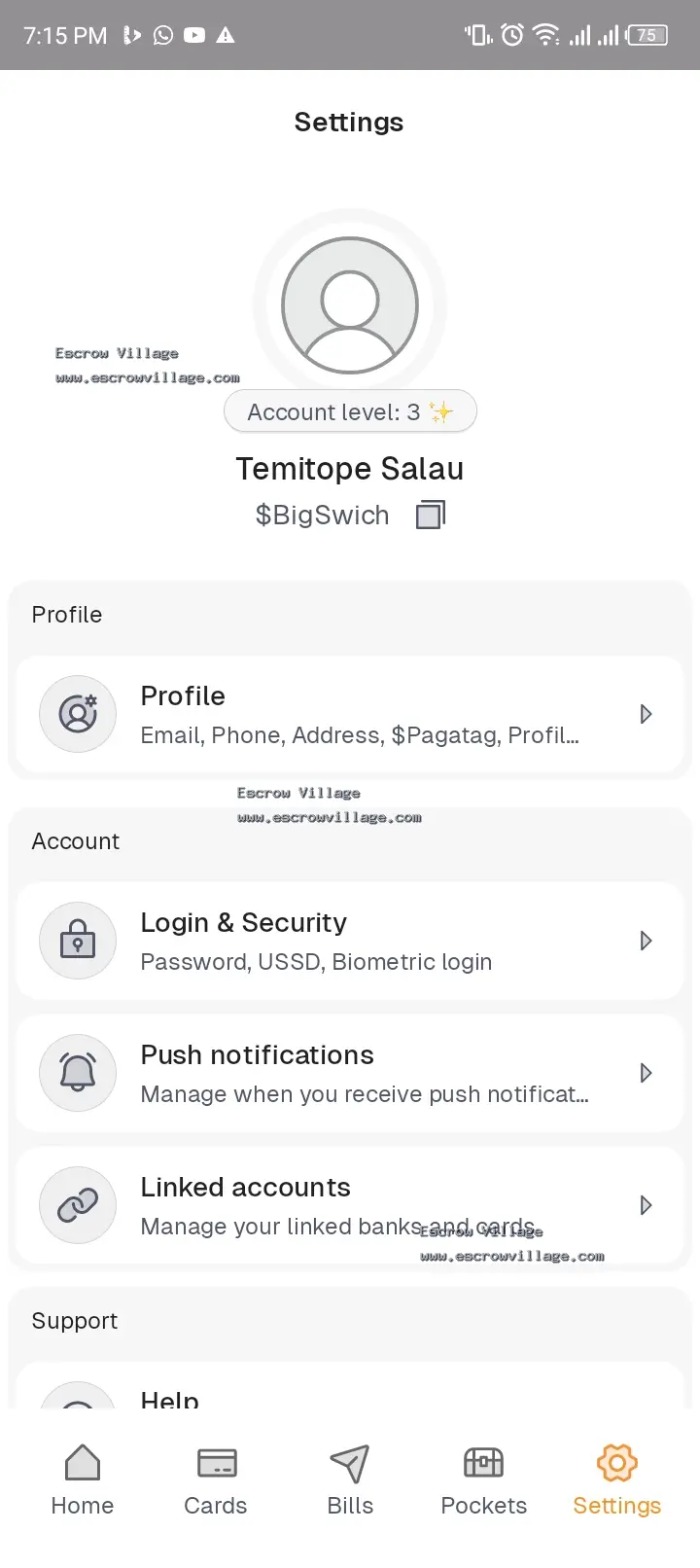 Paga account