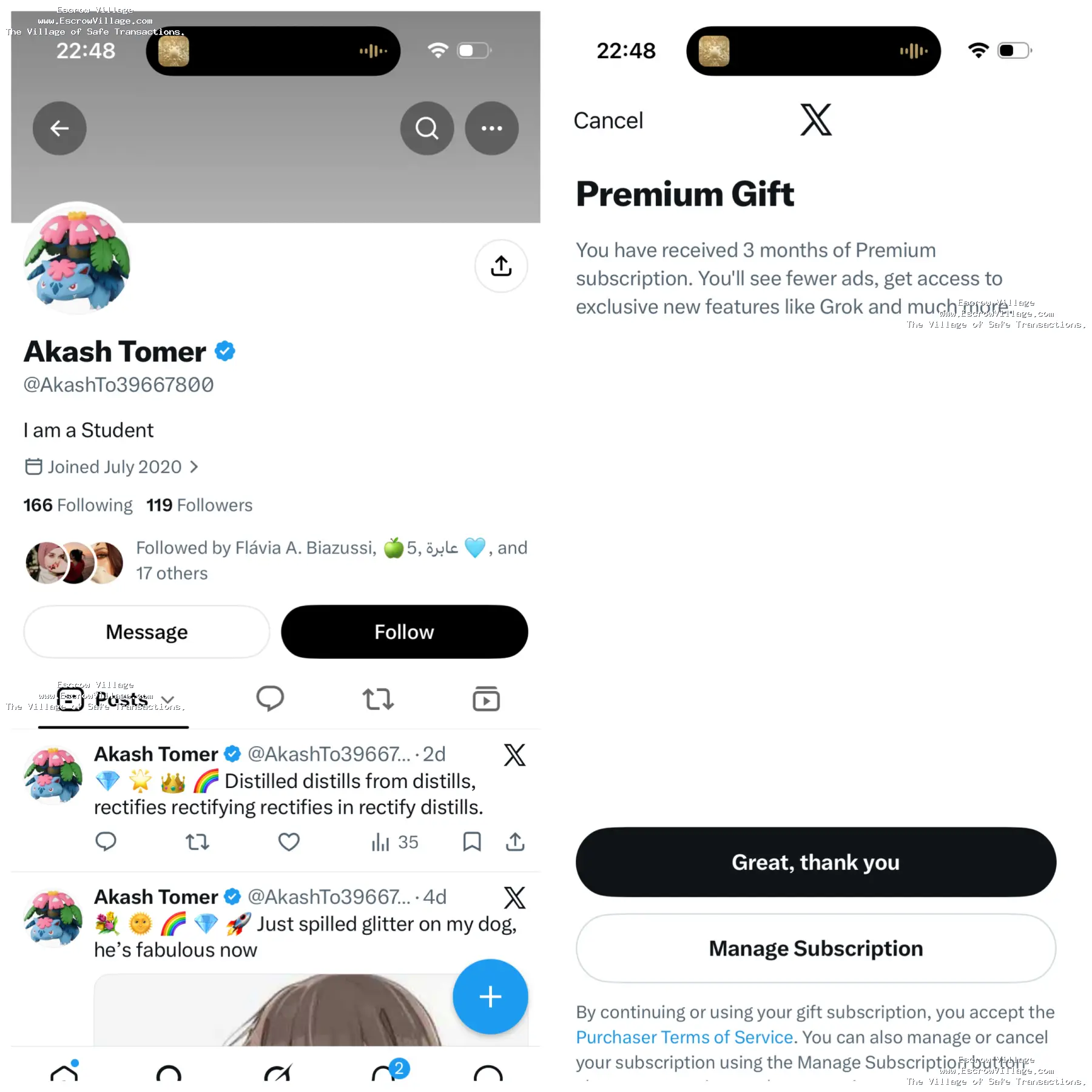 Blue tick VERIFIED TWITTER(X) 2020 Account with, A